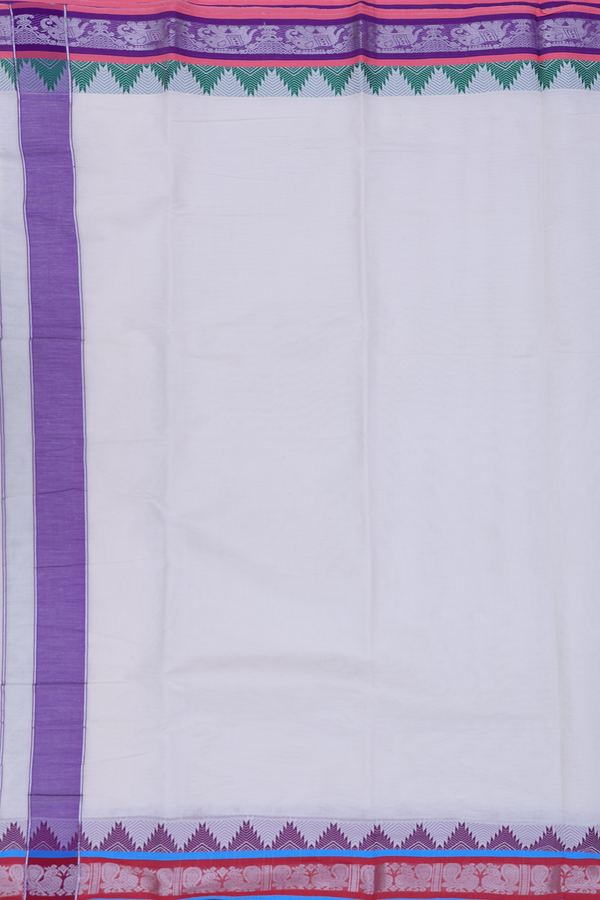 Ganga Jamuna Border White Cotton Dhoti With Angavastram Set