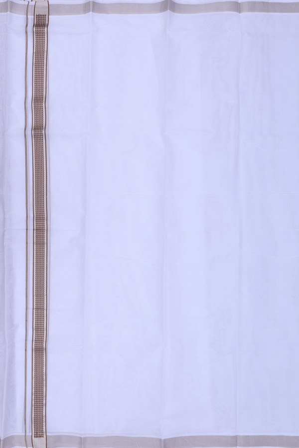 Zari Border White Cotton Dhoti
