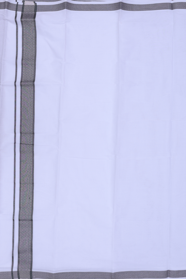 Threadwork Border White Cotton Dhoti