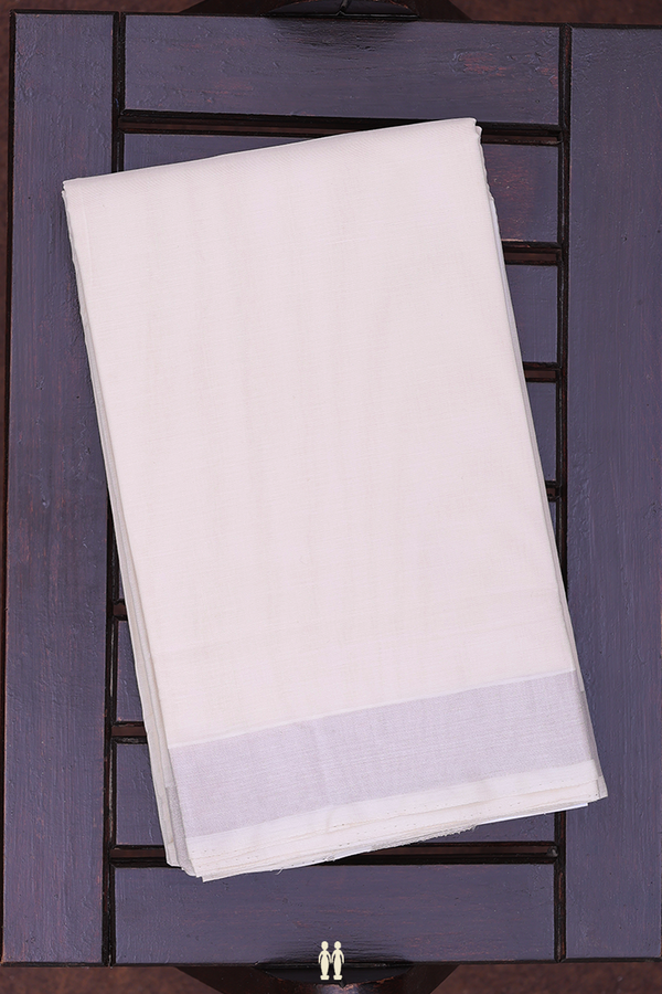 Zari Border Off White Cotton Dhoti