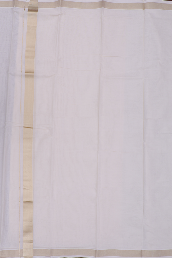 Zari Border Off White Cotton Dhoti