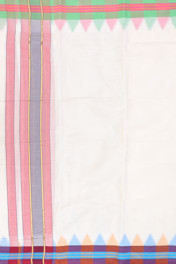 Ganga Jamuna Border White Cotton Dhoti With Angavastram Set