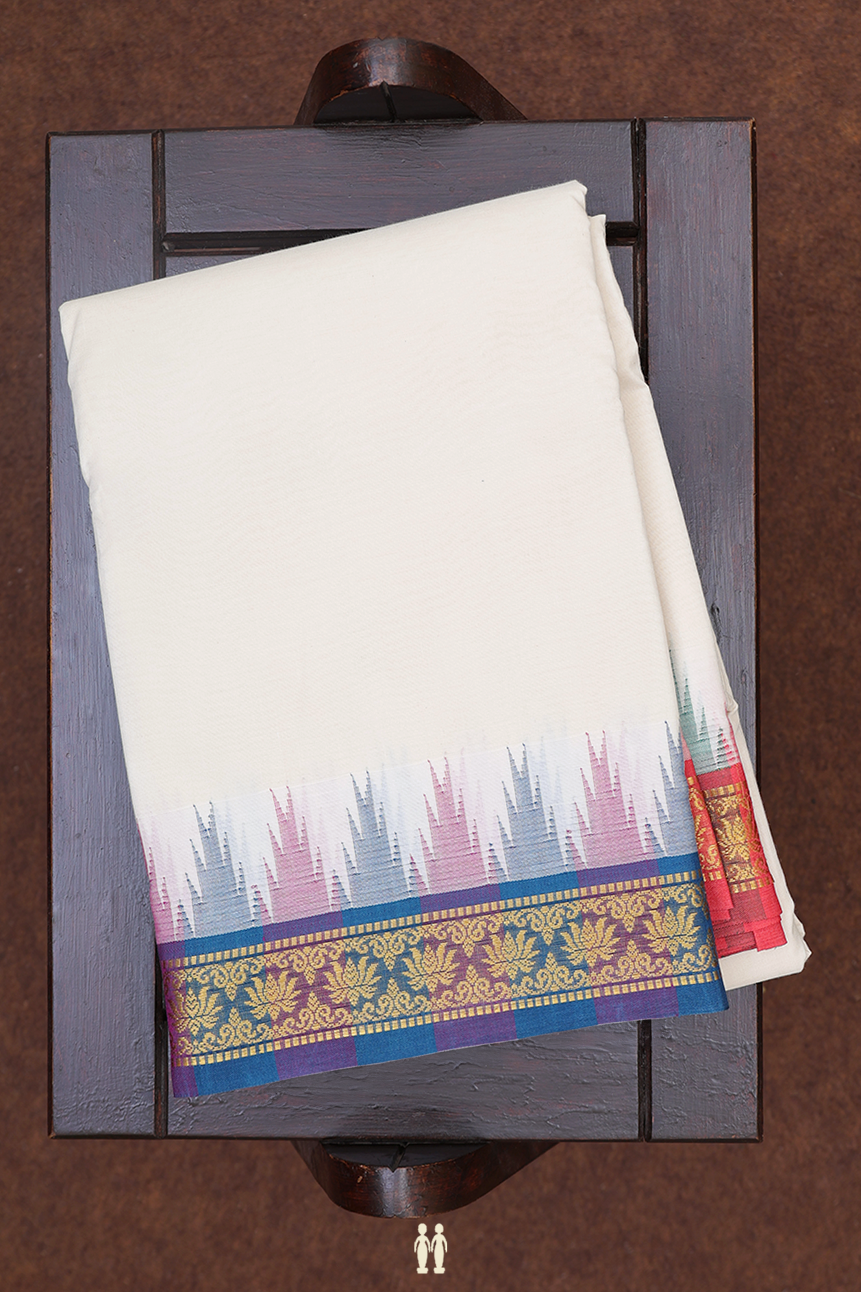 Ganga Jamuna Border White Cotton Dhoti With Angavastram Set