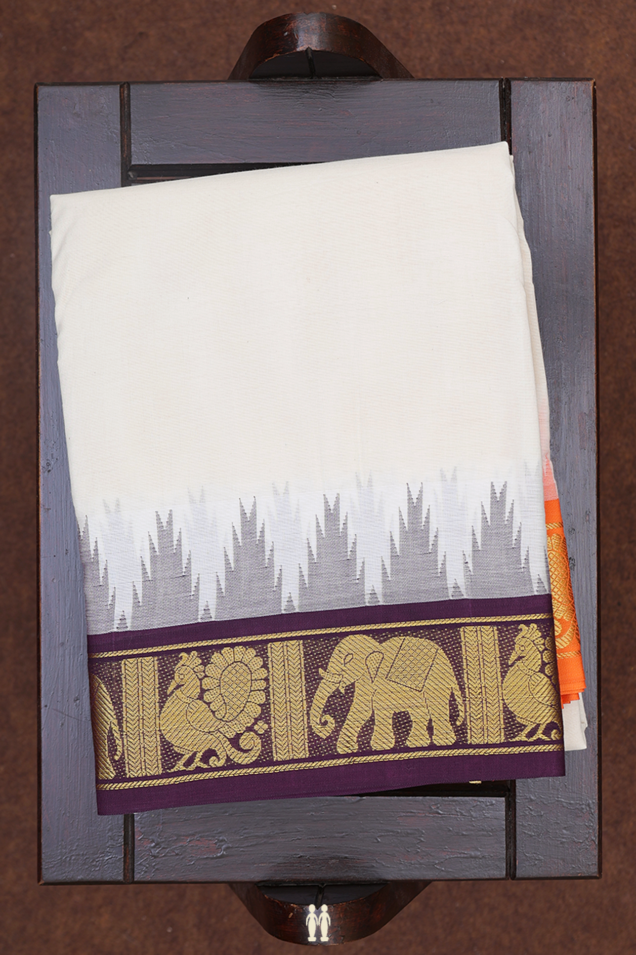 Ganga Jamuna Border White Cotton Dhoti With Angavastram Set