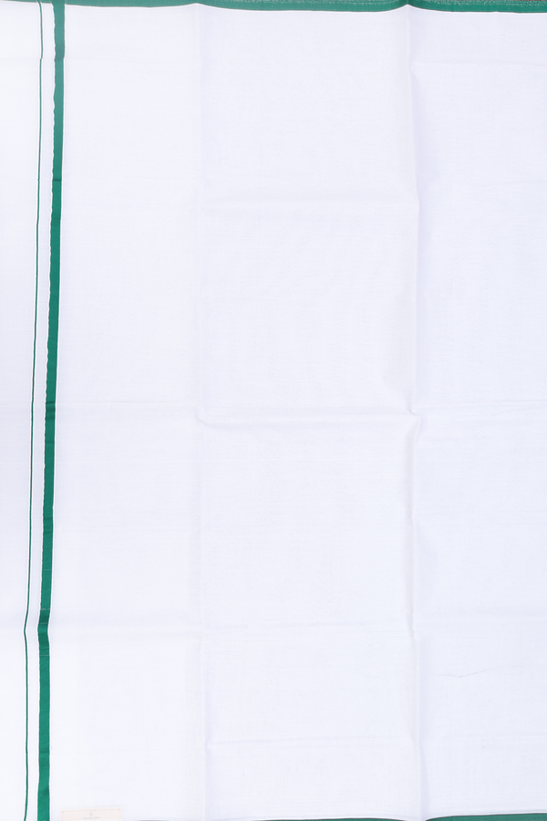 Contrast Border White Cotton Dhoti