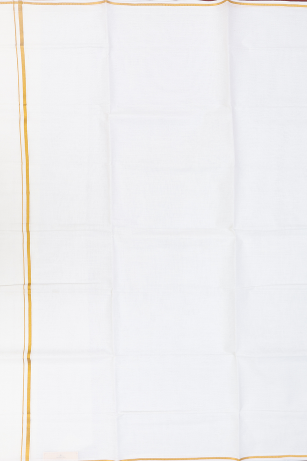 Zari Border White Cotton Dhoti