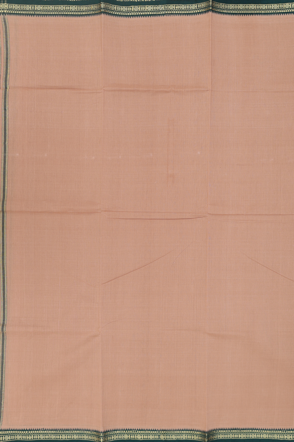 Contrast Border Brown Cotton Dhoti