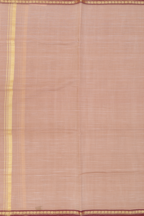 Contrast Border Brown Cotton Dhoti
