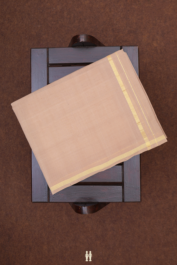 Zari Border Brown Cotton Dhoti