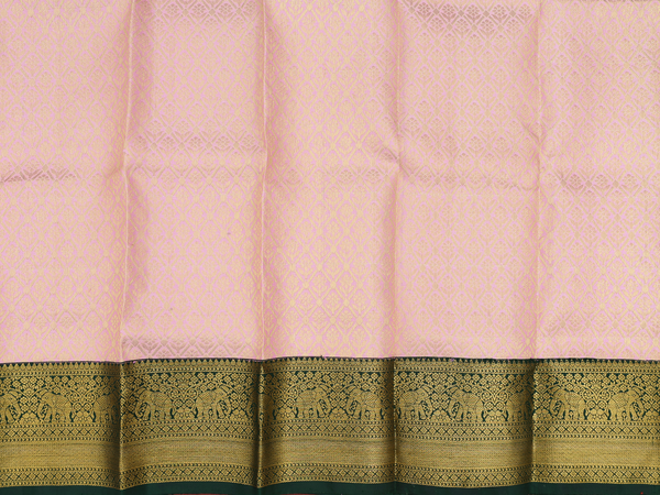 Brocade Design Pink Kanchipuram Silk Pavadai Sattai Material
