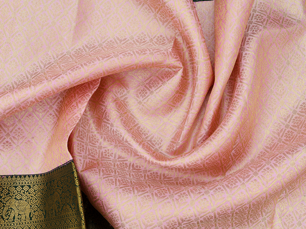 Brocade Design Pink Kanchipuram Silk Pavadai Sattai Material