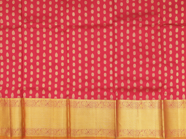 Zari Buttas Red Kanchipuram Silk Pavadai Sattai Material