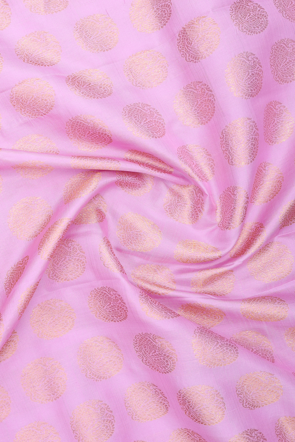 Peacock Buttas Lilac Pink Kanchipuram Silk Dupatta
