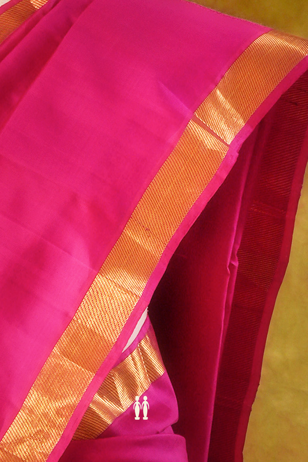 Zari Buttas Parrot Green Kanchipuram Silk Half Saree Material