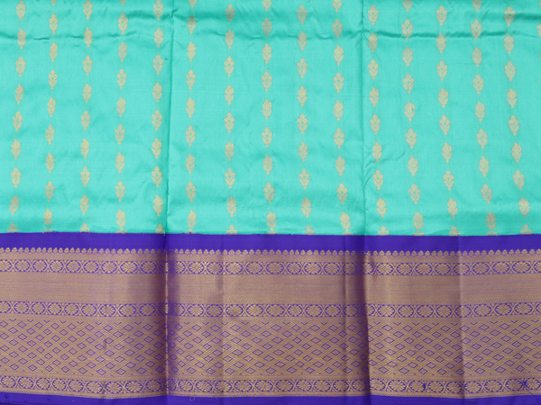 Floral Buttas Mint Blue Kanchipuram Pavadai Sattai Material