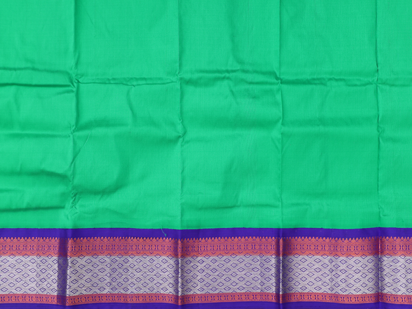 Contrast Border Green Kanchipuram Pavadai Sattai Material