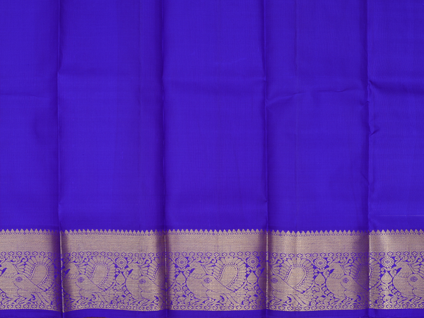 Floral Buttas Purple Kanchipuram Silk Pavadai Sattai Material