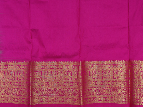 Zari Buttas Green Kanchipuram Silk Pavadai Sattai Material