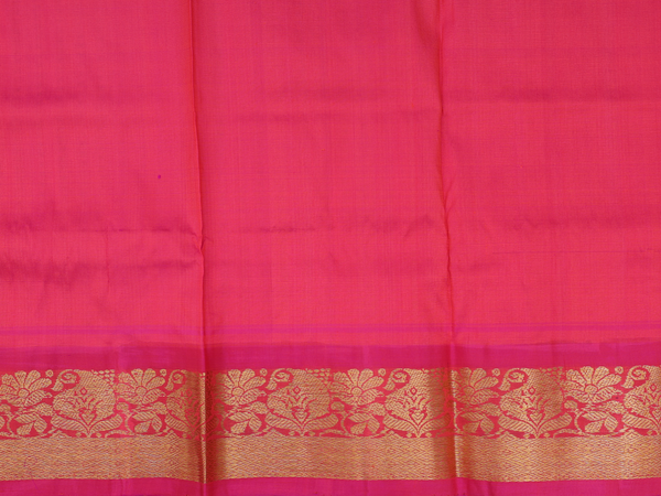 Stripes Design Orange Kanchipuram Silk Pavadai Sattai Material