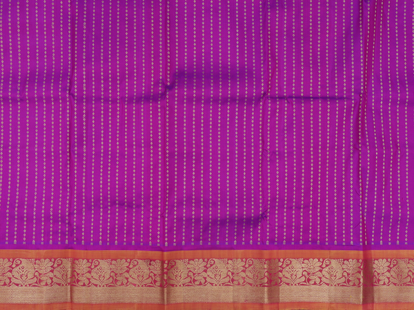 Stripes Design Purple Kanchipuram Silk Pavadai Sattai Material