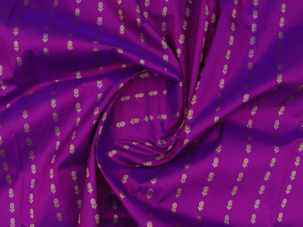 Stripes Design Purple Kanchipuram Silk Pavadai Sattai Material