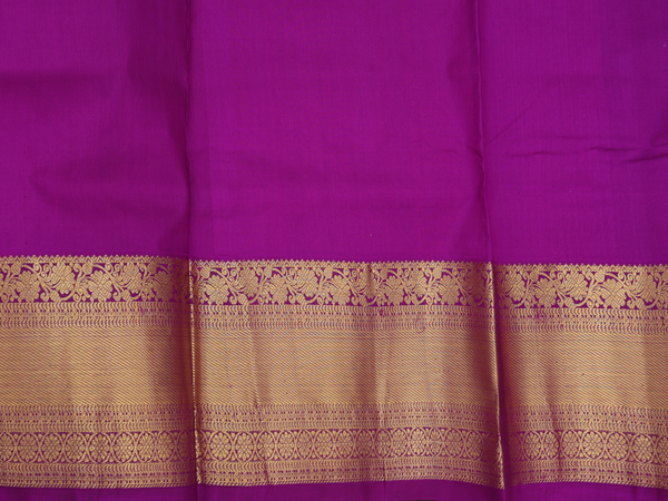 Stripes Design Orange Kanchipuram Silk Pavadai Sattai Material
