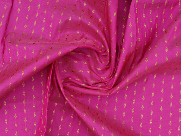 Stripes Design Pink Kanchipuram Silk Pavadai Sattai Material