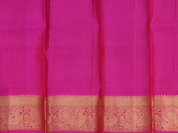 Floral Buttas Blue Kanchipuram Silk Pavadai Sattai Material
