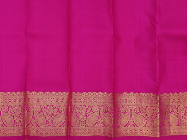 Checks Design Orange Kanchipuram Silk Pavadai Sattai Material
