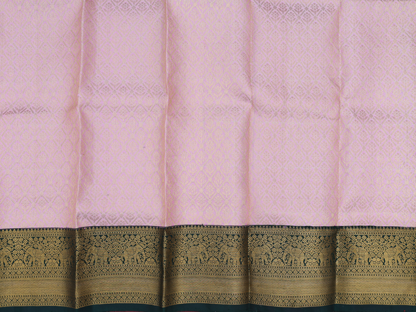 Brocade Design Pink Kanchipuram Silk Pavadai Sattai Material