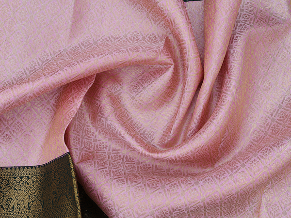Brocade Design Pink Kanchipuram Silk Pavadai Sattai Material