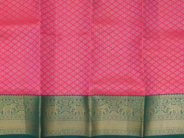 Allover Design Punch Pink Kanchipuram Silk Pavadai Sattai Material