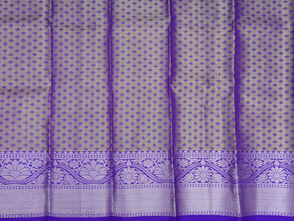Floral Design Pink Tissue Kanchipuram Pavadai Sattai Material
