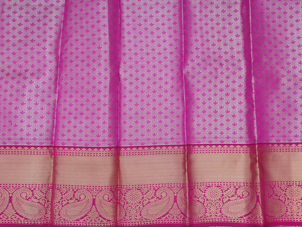 Floral Design Green Tissue Kanchipuram Pavadai Sattai Material