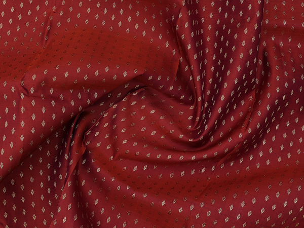 Zari Buttis Rust Brown Kanchipuram Silk Pavadai Sattai Material
