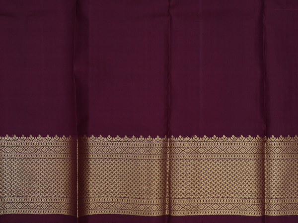 Zari Buttis Rust Brown Kanchipuram Silk Pavadai Sattai Material