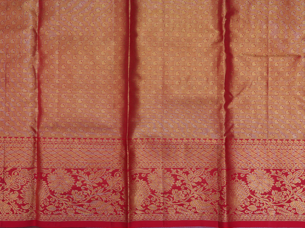 Floral Design Purple Tissue Kanchipuram Pavadai Sattai Material