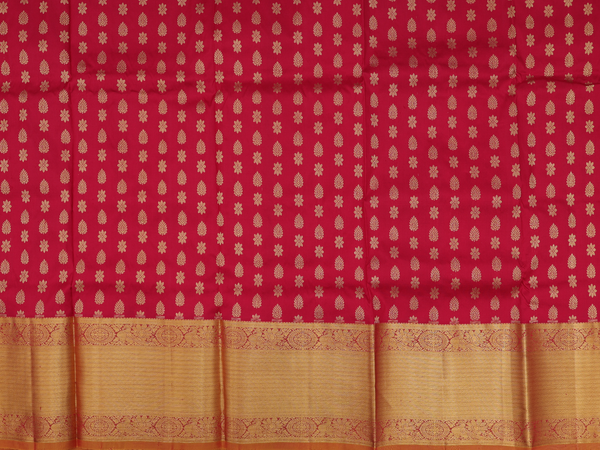 Zari Buttas Red Kanchipuram Silk Pavadai Sattai Material