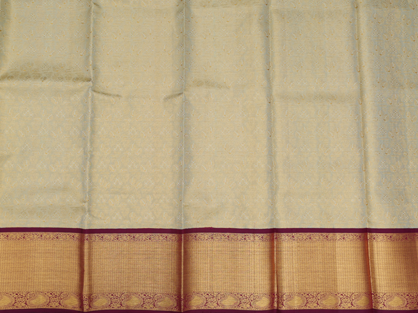 Leaf Design Yellow Tissue Kanchipuram Pavadai Sattai Material