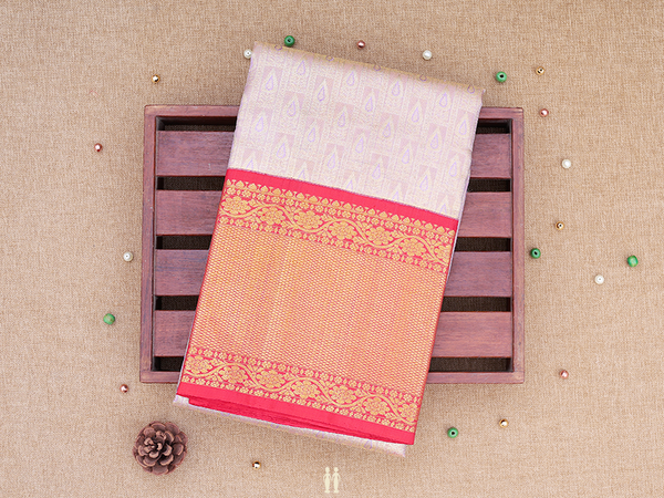 Zari Design Purple Tissue Kanchipuram Pavadai Sattai Material