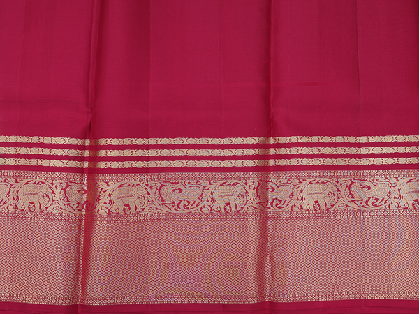 Stripes Design Forest Green Kanchipuram Half Saree Material