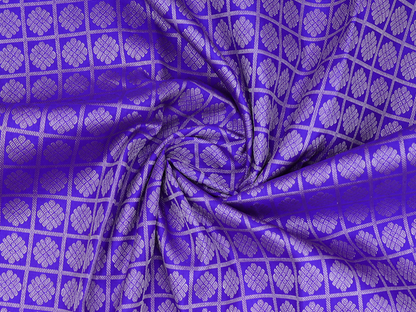 Brocade Design Royal Blue Kanchipuram Half Saree Material