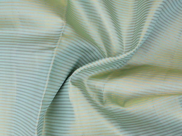 Stripes Design Green Kanchipuram Silk Half Saree Material
