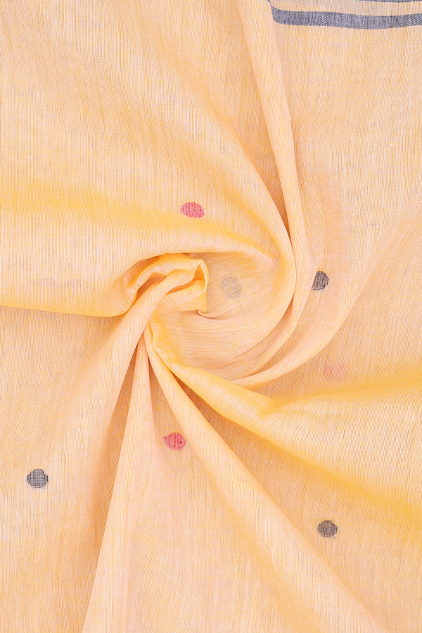 Threadwork Buttas Light Orange Cotton Dupatta