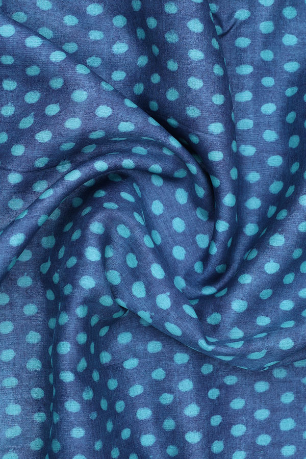 Circle Design Capri Blue Tussar Silk Dupatta