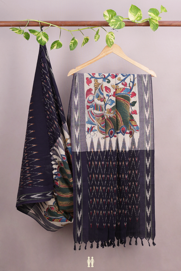 Kalamkari Design Cream Color Cotton Dupatta