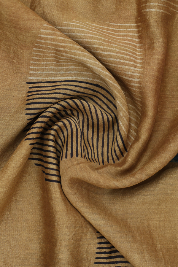 Printed Design Greenish Brown Ajrakh Dupatta
