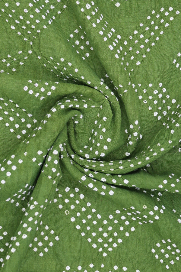 Tie And Dye Design Olive Green Bandhani Dupatta