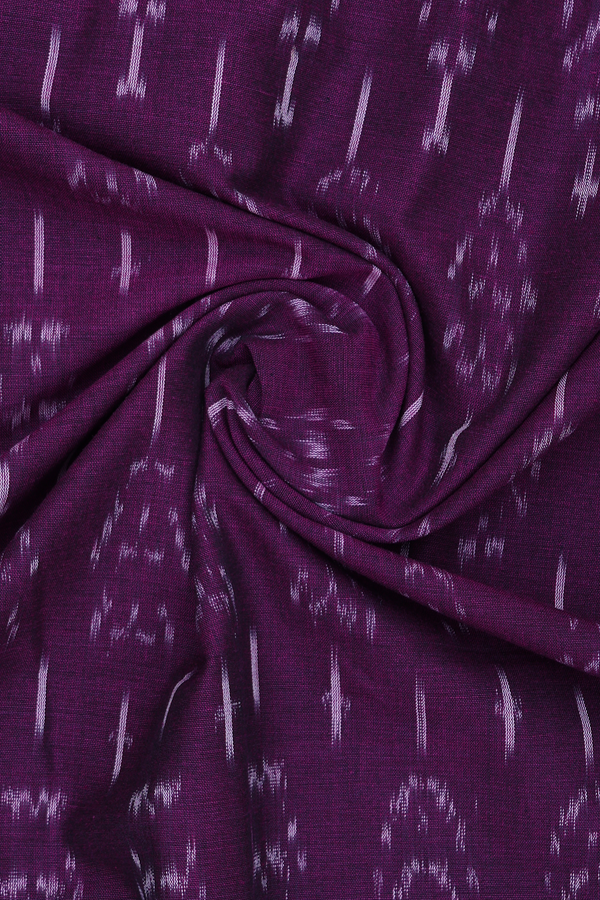 Ikat Design Plum Purple Pochampally Cotton Dupatta