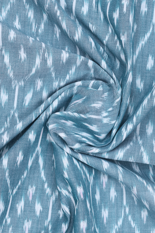 Allover Design Aegean Blue Pochampally Cotton Dupatta